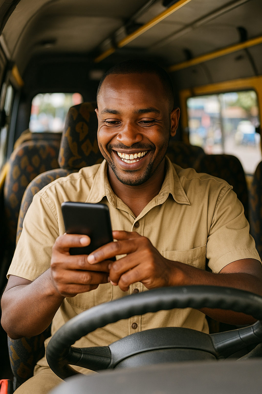 SACCO member using phone